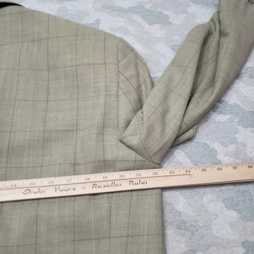 Pronto Uomo Blazer Mens 44R Green Three Button Zignone Merino Wool Check